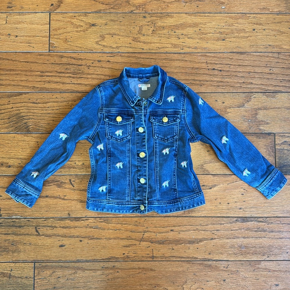 J.Crew Girls Unicorn Denim Jacket